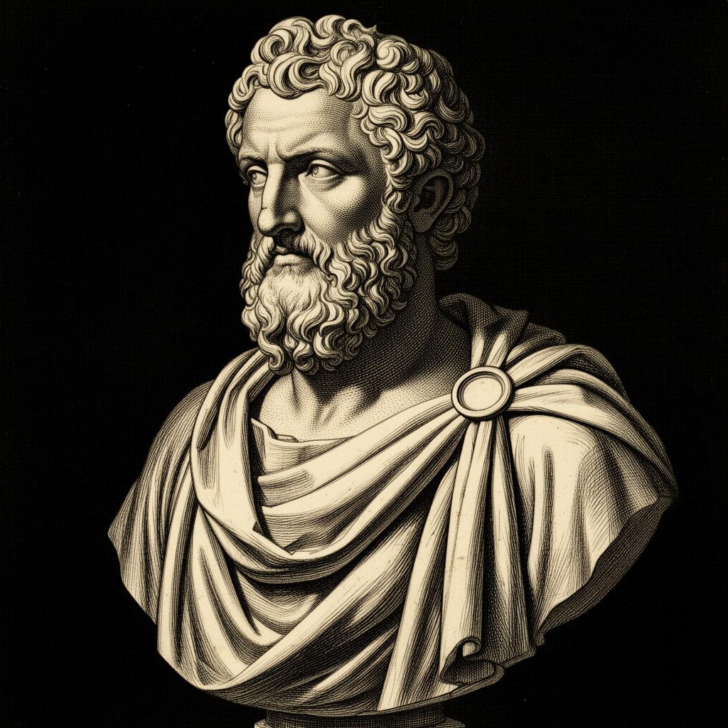 Marble bust with golden core
